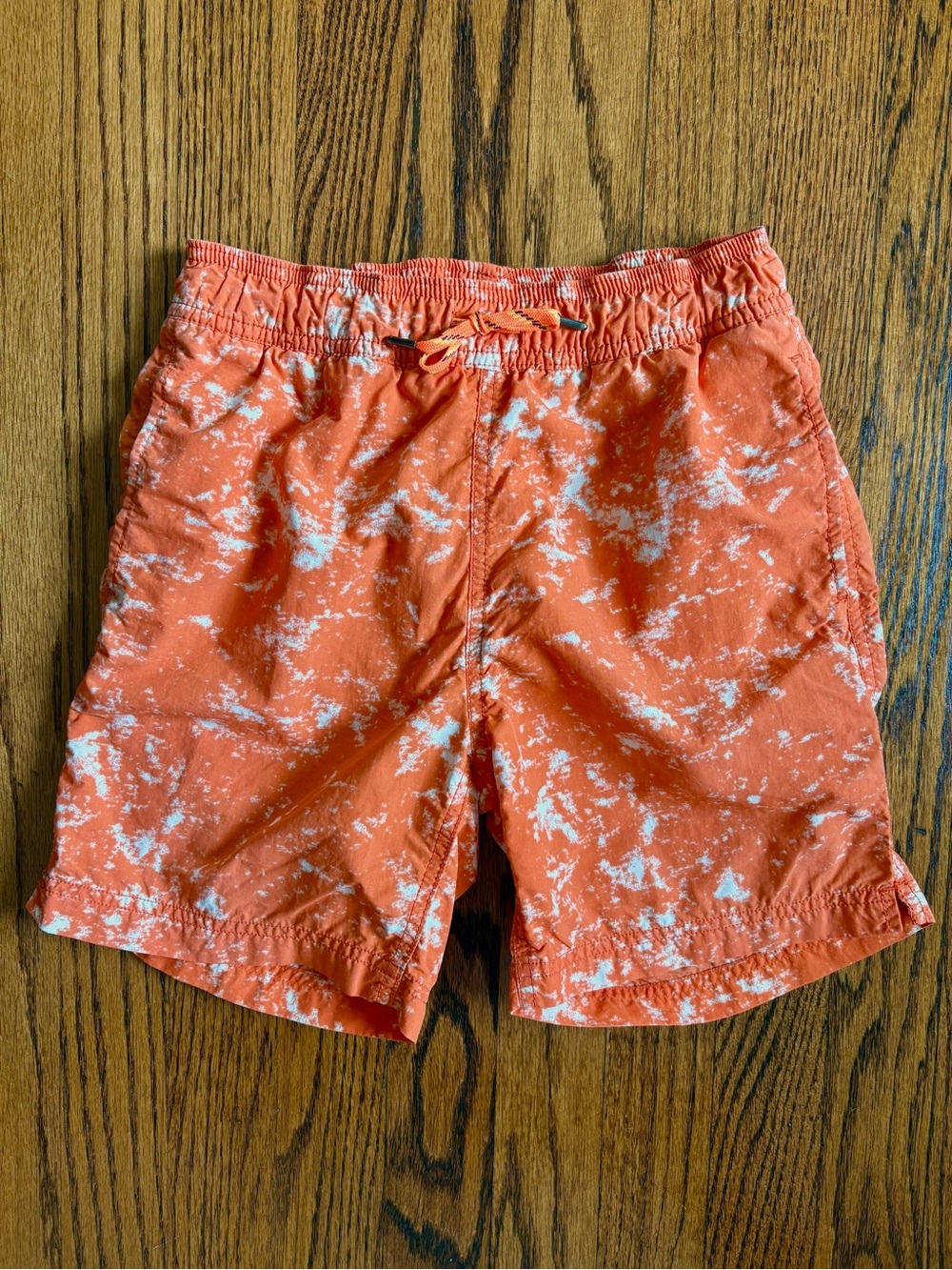 J. Crew Orange and White Tie-Dye Swim Trunks